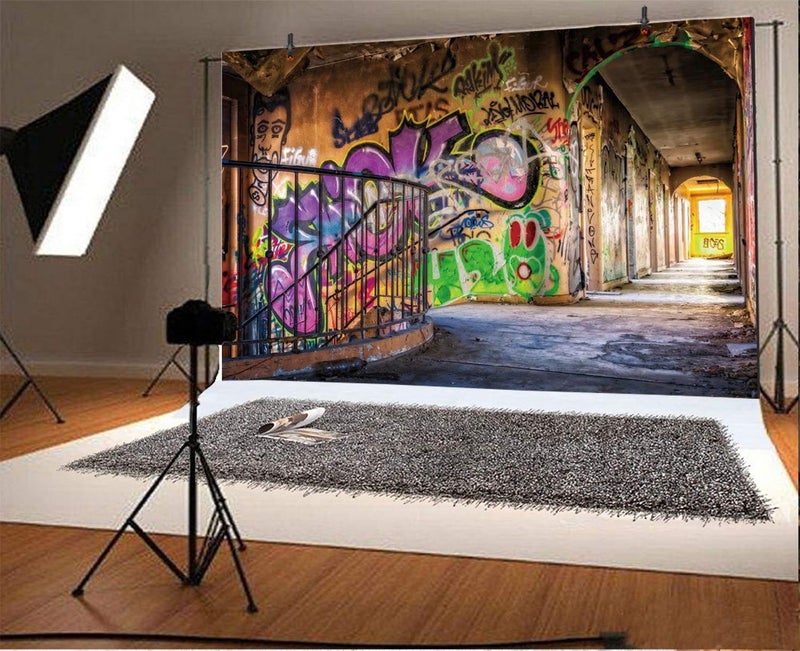 Yeele 10x8ft Urban Street Graffiti Wall Backdrop for Pictures Retro Abandoned School Building Photography Background Children Kids Adult Photo Booth Shoot Vinyl Studio Props Y2WH00602 - Image 2